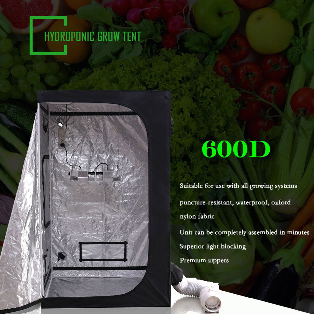 Kit completo de carpa de cultivo de 48 x 48 x 80 pulgadas, carpa de cultivo 600D, luz de cultivo LED de 460 W, espectro completo regulable, sistema de ventilación de 4 pulgadas, kits de cultivo