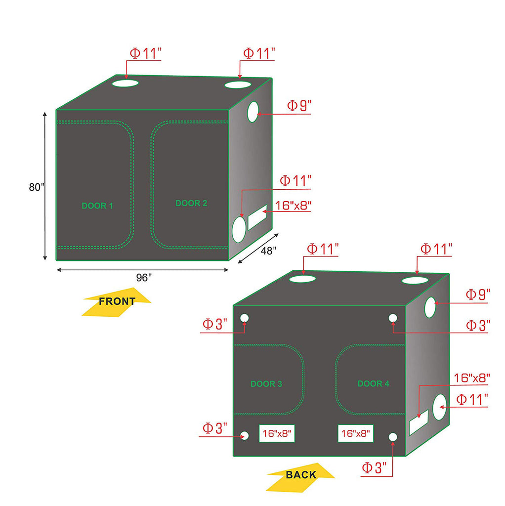 96"x48" grow tents for sale