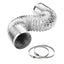 4/6 Zoll Aluminiumfolie Luftkanal Flexibler Kanal mit 2 Klemmen HVAC Belüftung Luftschlauch