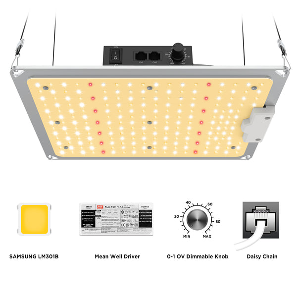 LED Grow Light GH-1000 with Samsung LM301B LEDs MeanWell Driver
