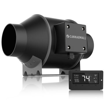 CANNABMALL 6 Zoll Kohlefilter 600 CFM AC100-240V Inline-Kanalventilator mit Temperatur-Feuchtigkeitsregler-Lüftungskits