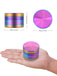 2 Inch Herb Grinder 4 Piece Grinder Zinc Alloy 2" Spice Grinder Rainbow Colorful Metal Grinders with Mesh Screen Bonus Scraper and Cleaning Brush