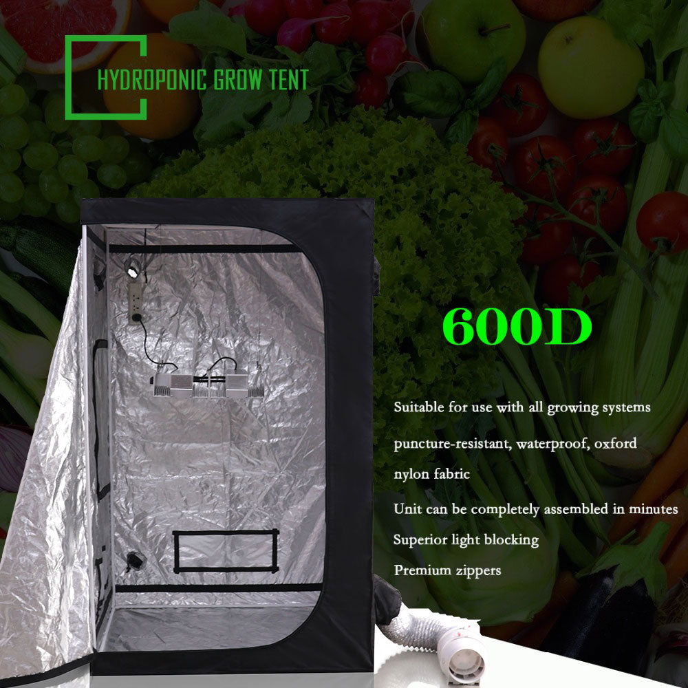 Complete Grow Tent Kit 60" X 60" X 80" 600D Growing Tent CM6400 640W LED Grow Light Dimmable Full Spectrum 6 Inch Ventilation System Setup e