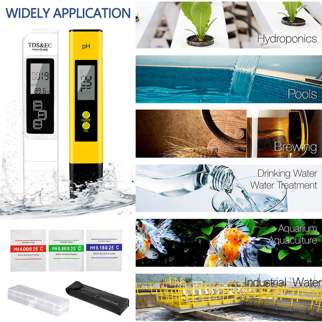 TDS Meter Digital Water Tester - 3 in 1 TDS, Temperature and EC Meter -  0-9999ppm Accurate and Reliable PPM Meter for Hydroponics, Drinking Water