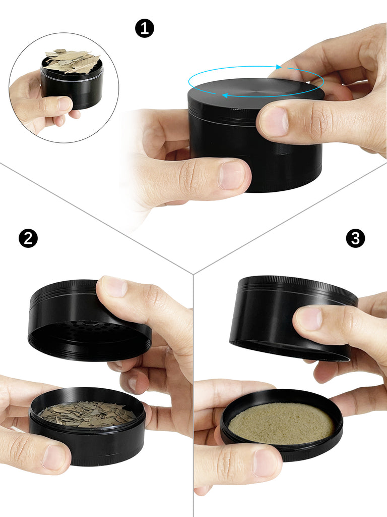 CANNABMALL 3 Inch Spice Grinder Large Grinder Zinc Alloy 4 Pieces 2 Inch Grinders
