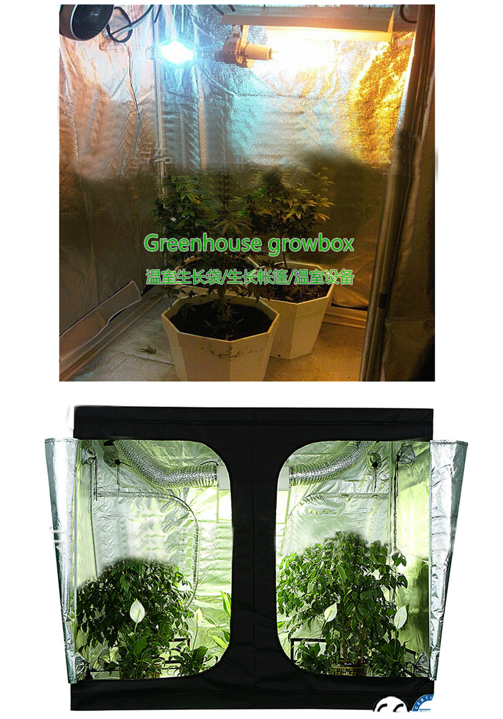 nano grow tent CANNABMALL 10'x10'x6.5' Grow tent 120"x120"x80" Black indoor Hydroponic Garden greenhouse Room Box Plant Growing